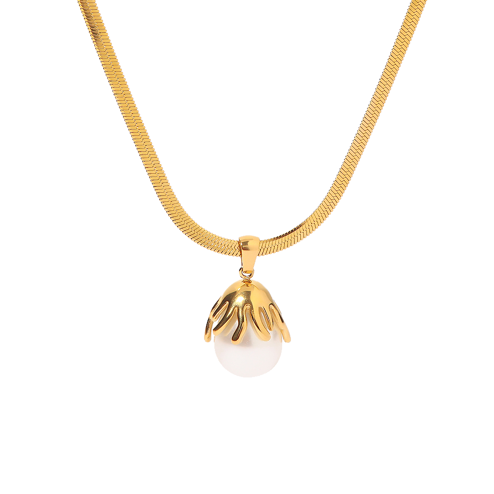 ELAN PEARL NECKLACE | 18K GOLD PLATED