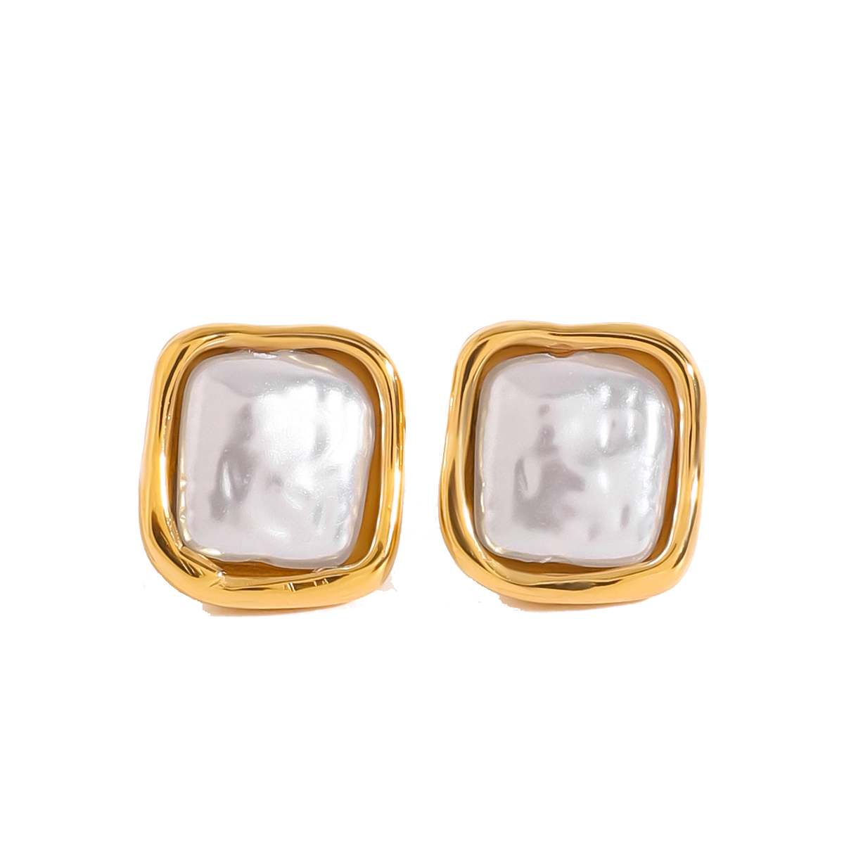 PEARL SHELL EARRINGS | GOLD PLATED