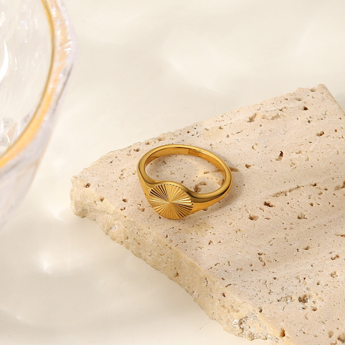 SUN RING GOLD-PLATED