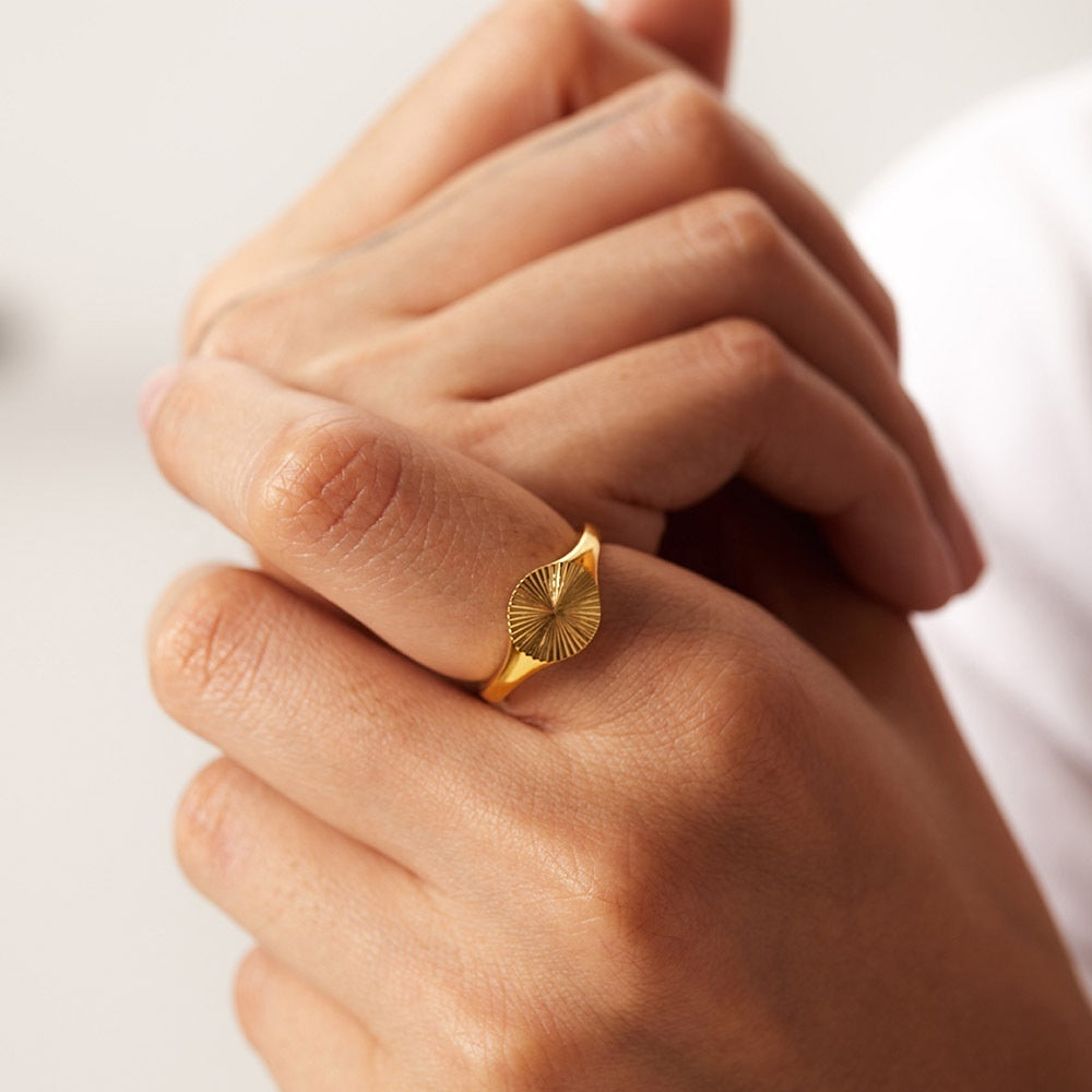 SUN RING GOLD-PLATED